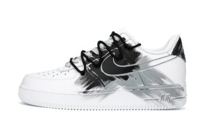 Custom Air Force 1 Shoes Black White Graffiti Storm