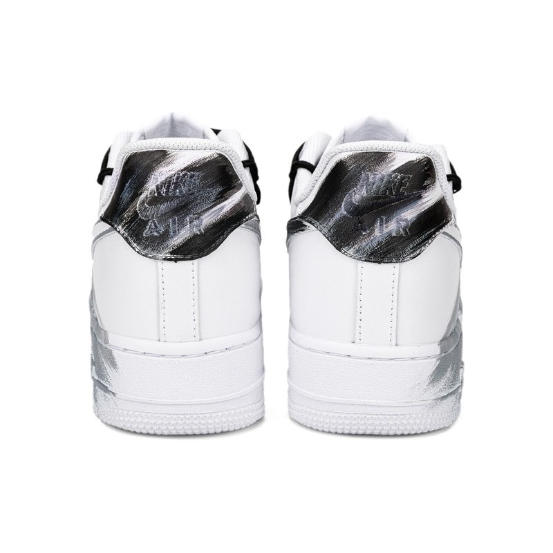 Custom Air Force 1 Shoes Black White Graffiti Storm - Image 4