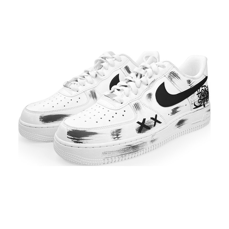 Custom Air Force 1 Shoes Black White Horror Story - Image 3