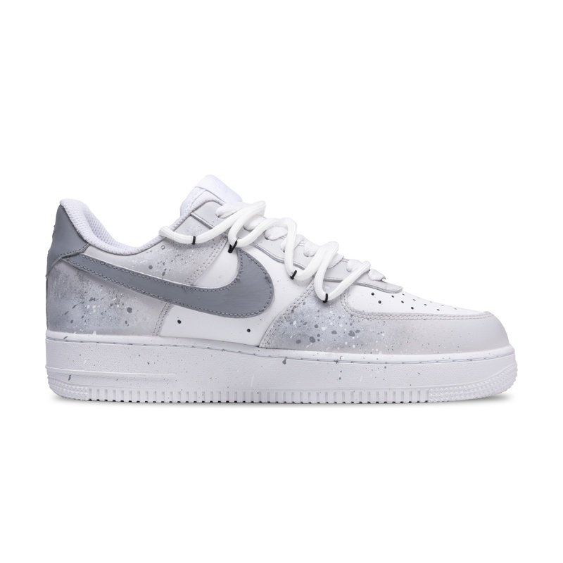 Custom Air Force 1 Shoes Silver Gray Snake Dance - Image 2