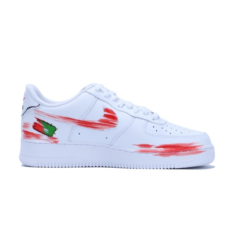Custom Air Force 1 Shoes White Red Color Clash - Image 2