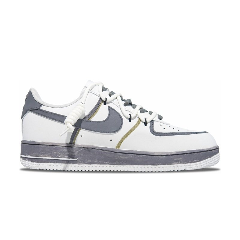 Custom Air Force 1 Shoes White Silver Future Tech - Image 2