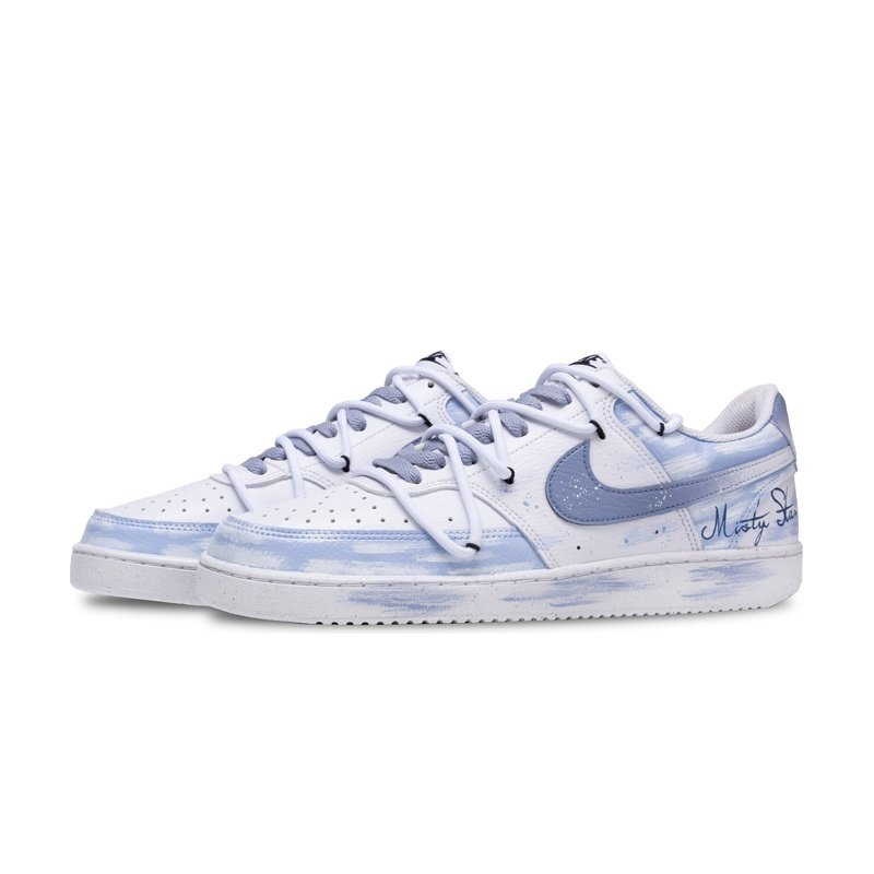 Custom Court Shoes Blue White Misty Star - Image 3