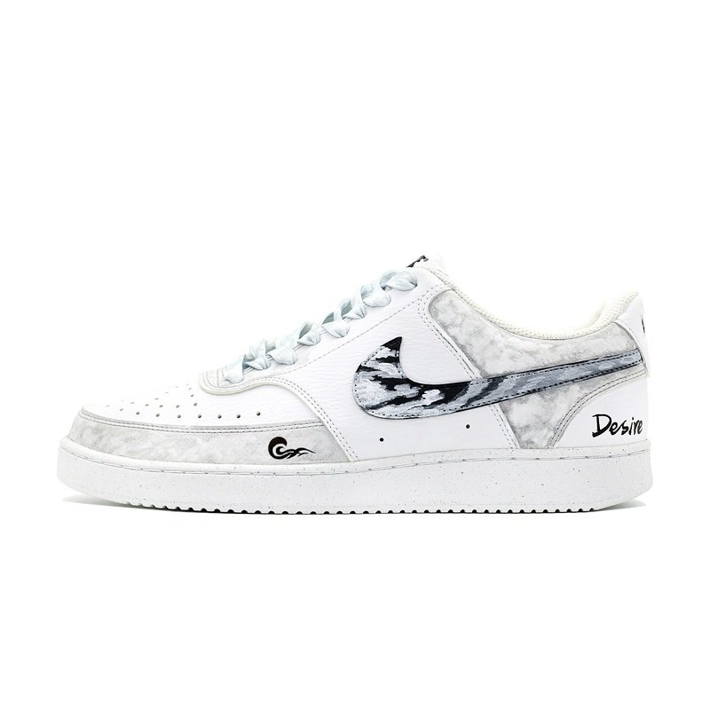 Custom Court Shoes Gray White Cloud Mist