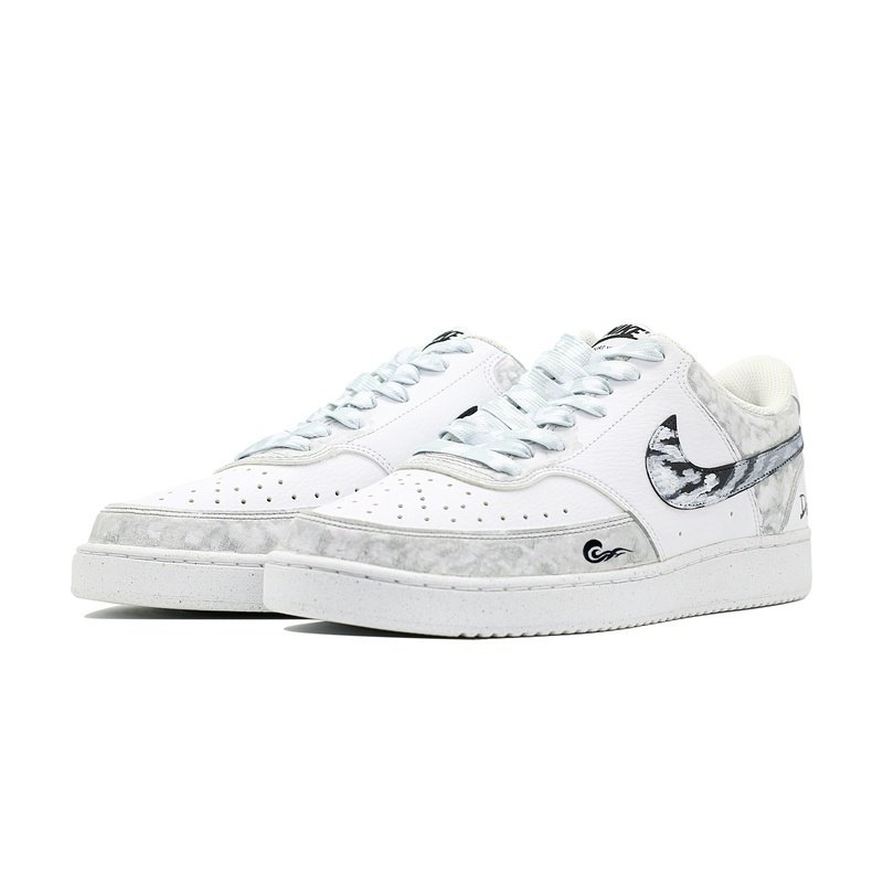 Custom Court Shoes Gray White Cloud Mist - Image 3