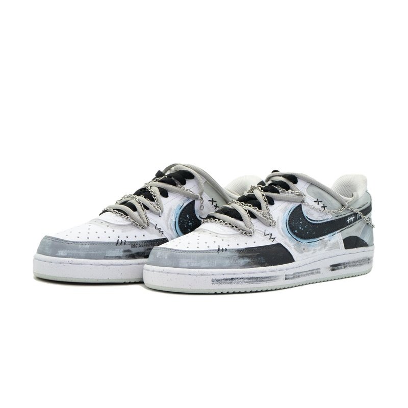Custom Court Shoes Silver Gray Metal Beat - Image 3