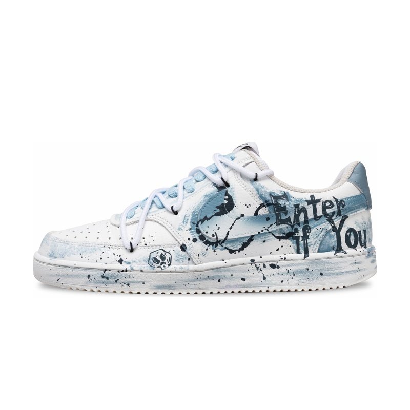 Custom Court Shoes White Black Splatter Horror