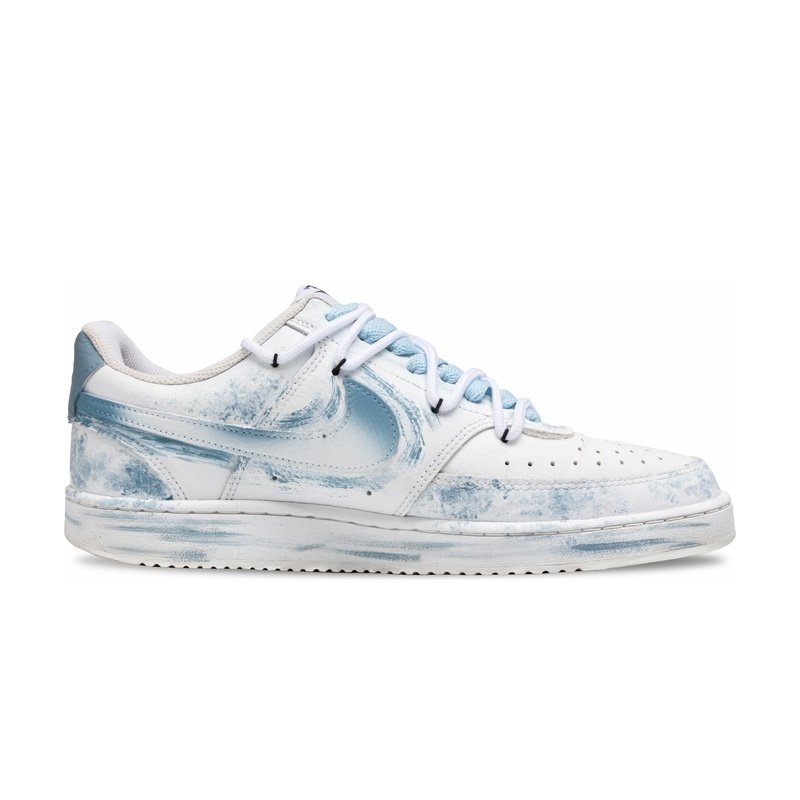 Custom Court Shoes White Black Splatter Horror - Image 2