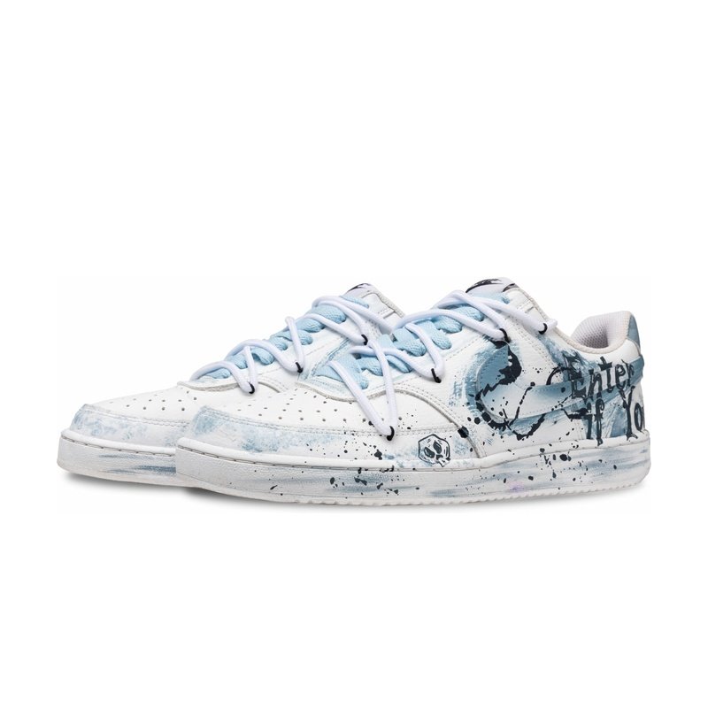 Custom Court Shoes White Black Splatter Horror - Image 4