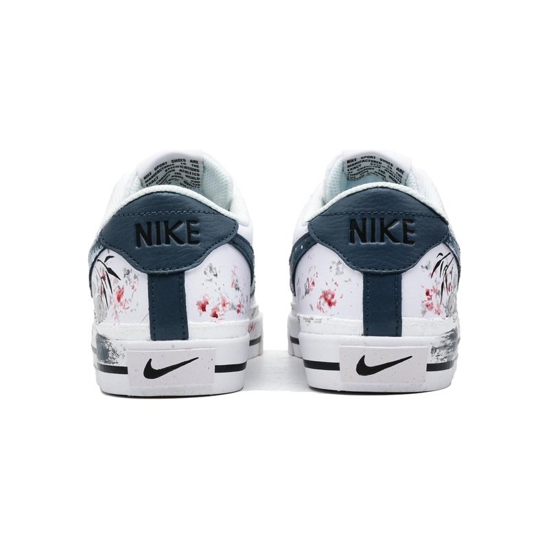 Custom Court Shoes White Gray Ink Koi - Image 4