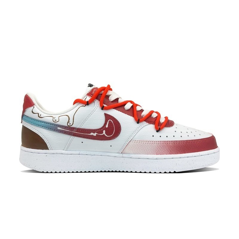 Custom Court Shoes White Red Cola Splash - Image 2