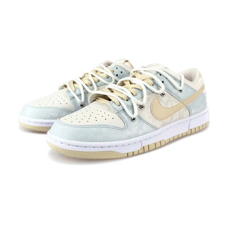 Custom Dunk Shoes Beige Blue Coastal Breeze - Image 3