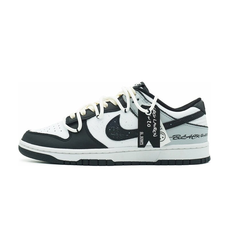 Custom Dunk Shoes Black White Starry Night