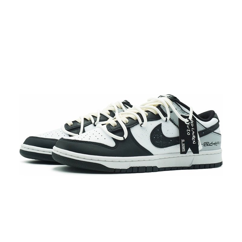 Custom Dunk Shoes Black White Starry Night - Image 3