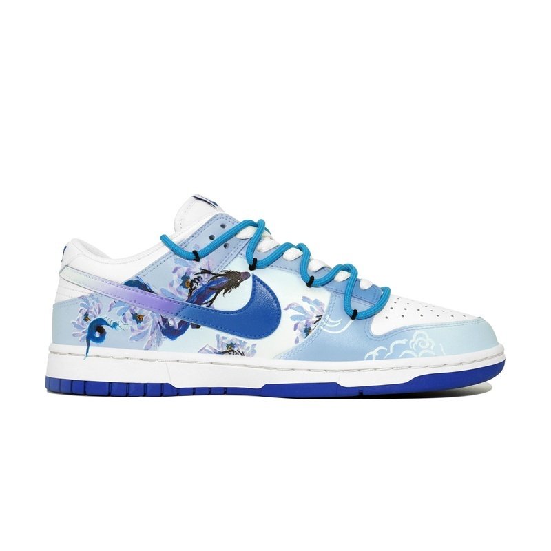 Custom Dunk Shoes Blue Gray Cloud Dragon - Image 2
