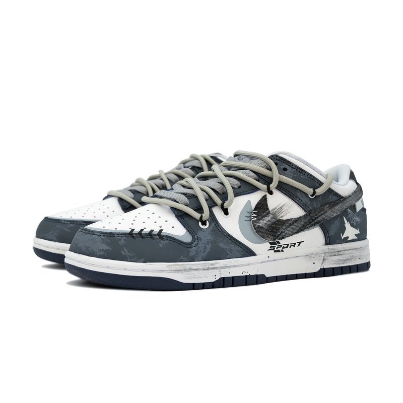 Custom Dunk Shoes Dark Gray White Skyward Blast - Image 3