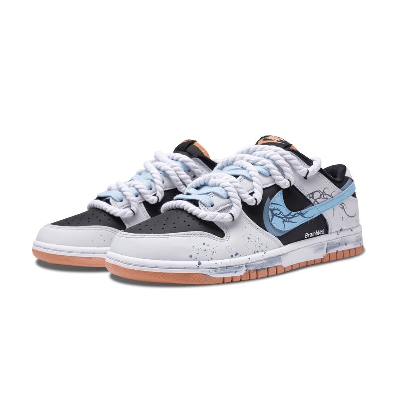 Custom Dunk Shoes Gray Black Brambles Jungle - Image 3
