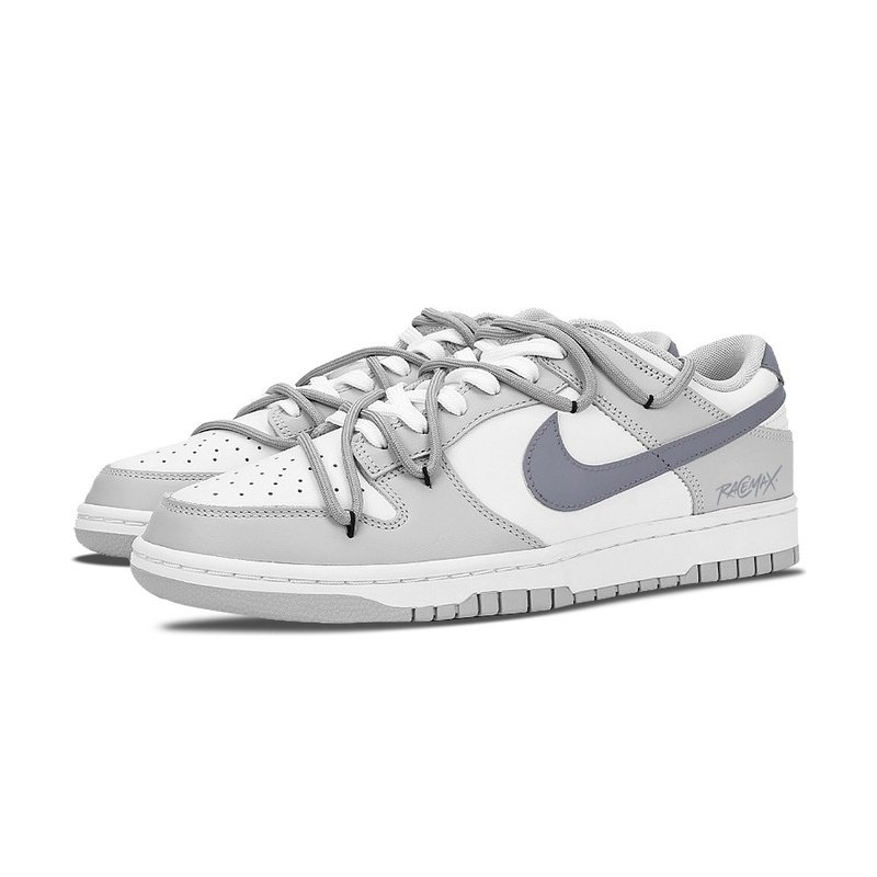 Custom Dunk Shoes White Gray Race Max - Image 3