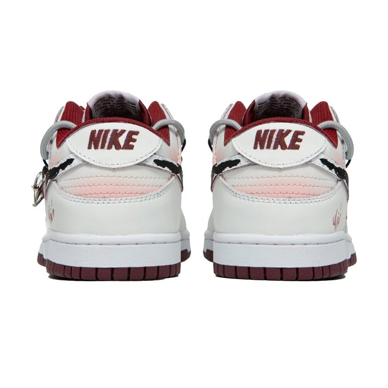 Custom Dunk Shoes White Red Cream Chocolate - Image 5