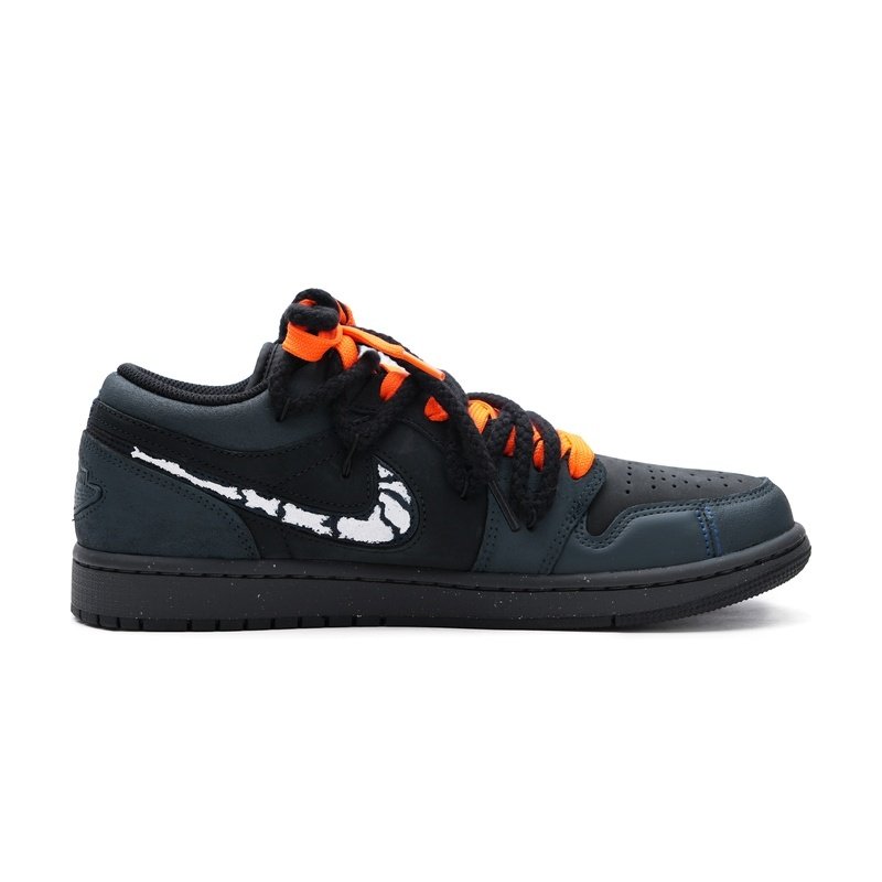 Custom Jordan Shoes Black Orange Bone Shadow - Image 2