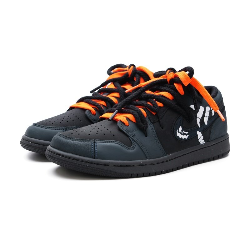Custom Jordan Shoes Black Orange Bone Shadow - Image 3