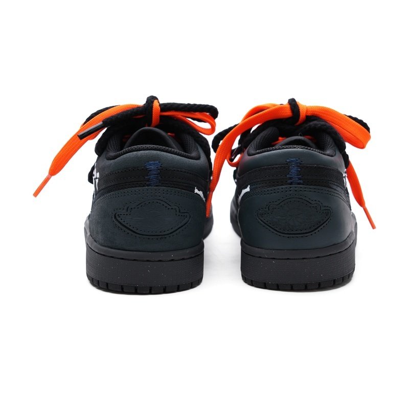 Custom Jordan Shoes Black Orange Bone Shadow - Image 4