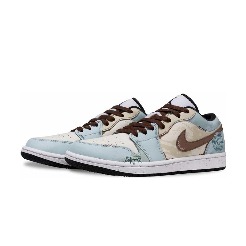 Custom Jordan Shoes Blue Cyan Galaxy Message - Image 3