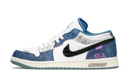 Custom Jordan Shoes Blue Purple Cyberpunk Style