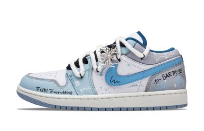 Custom Jordan Shoes Blue White Spider Web