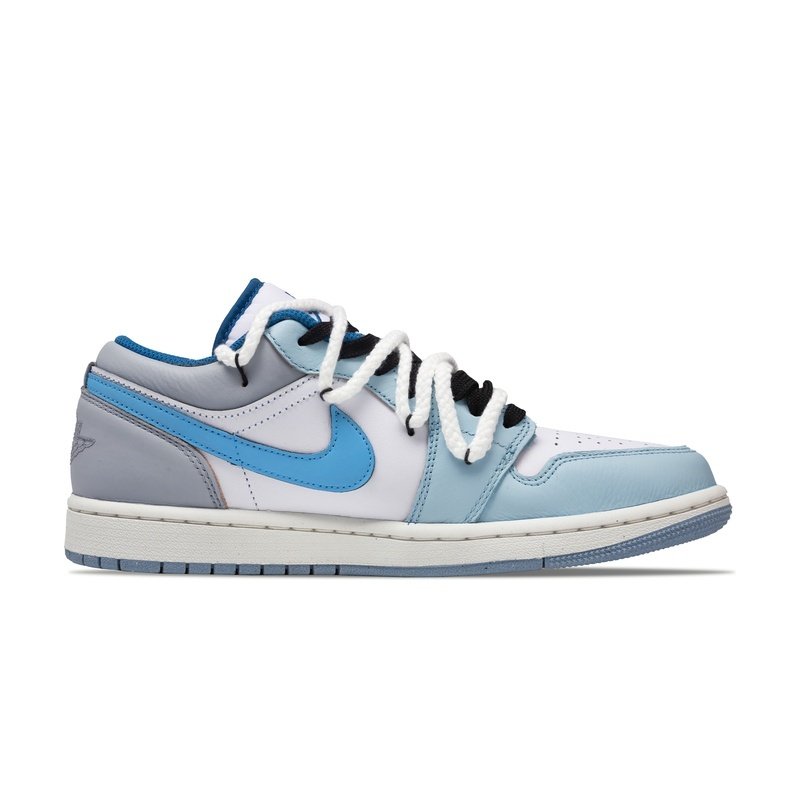 Custom Jordan Shoes Blue White Spider Web - Image 2