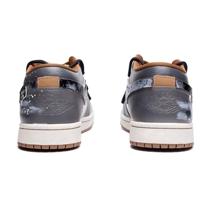 Custom Jordan Shoes Gray Cyan Timeless Splash - Image 4