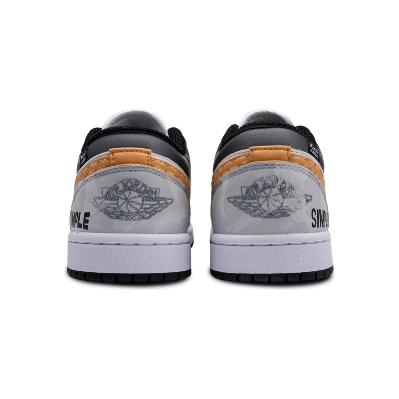 Custom Jordan Shoes Gray Orange Camo Fusion - Image 4