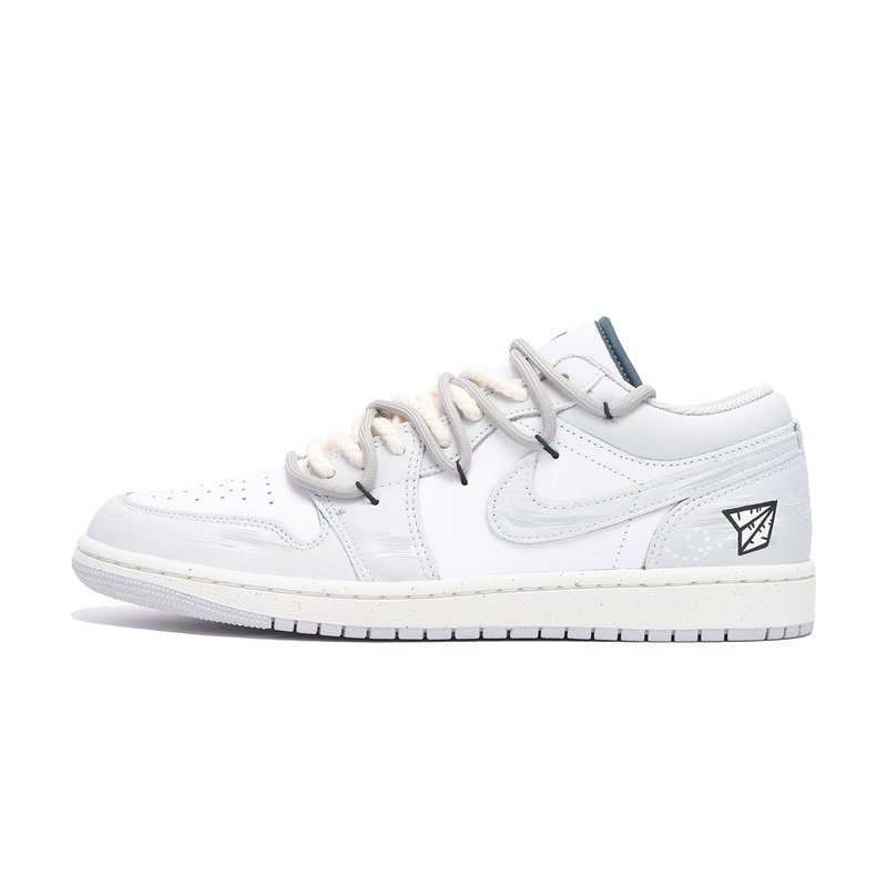 Custom Jordan Shoes White Gray Paper Plane