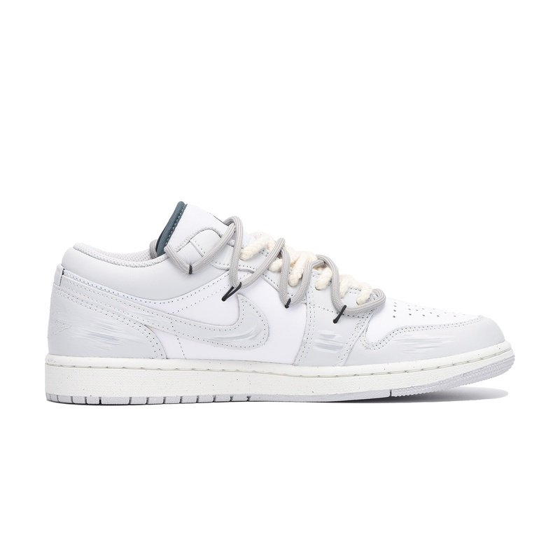 Custom Jordan Shoes White Gray Paper Plane - Image 2