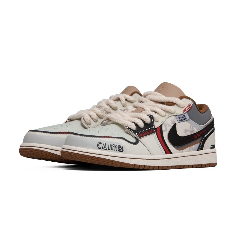 Custom Jordan Shoes White Gray Urban Climb - Image 3
